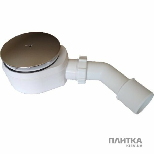 Сифон для піддону Styron STY-ZA-90-K Сифон для душового піддона 90 мм з гідрозатвором, низький, хромований білий,хром - Фото 1