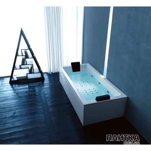 Гідромасажна ванна Treesse QUADRA STD Ванна г/м, 180x80 см + рама + 2 панелі + зливна колона, ліва білий - Фото 1