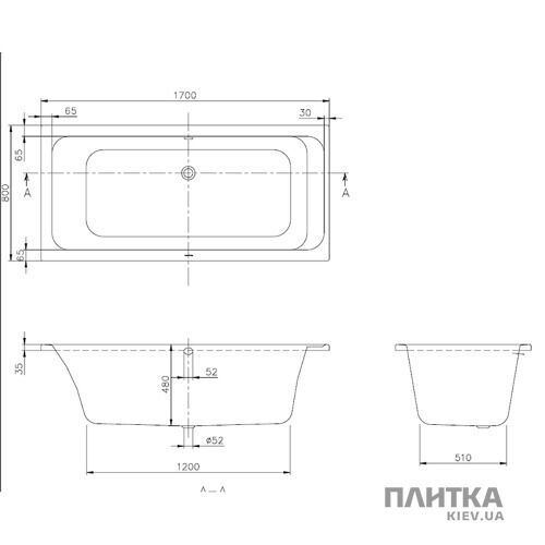 Акрилова ванна Villeroy&Boch Architectura uBA178ARA2V-01 170х80 білий - Фото 2