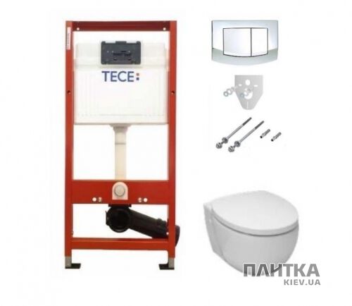 Унитаз Villeroy&Boch Унитаз подвесной Villeroy&Boch Tube и инсталяция TECEbase kit белый,хром - Фото 1