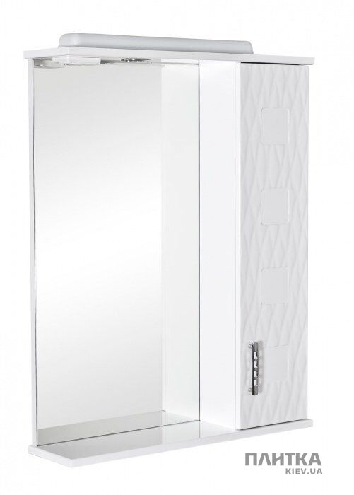 Зеркало для ванной Аква Родос Ассоль 65 см с правосторонним шкафчиком белый