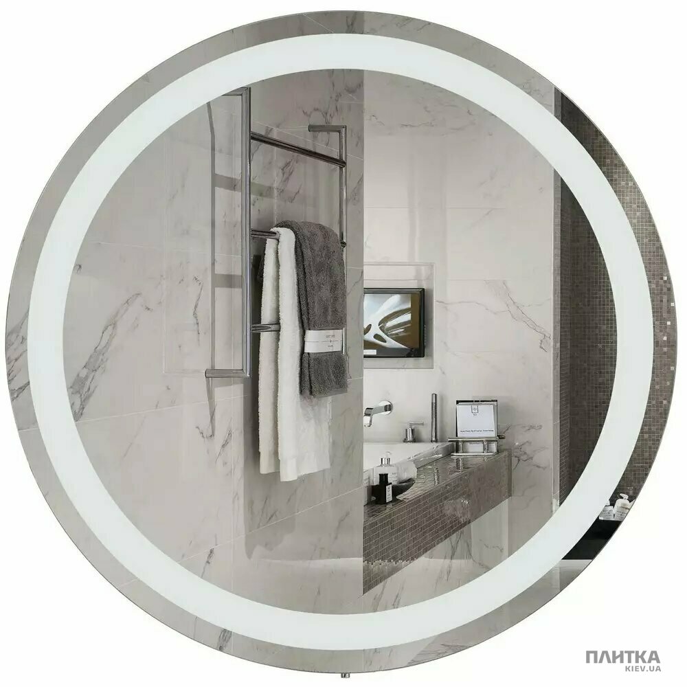 Дзеркало для ванної Аква Родос Омега 10443 Дзеркало "Омега" R-line D-80, з підсвіткою КРУГЛЕ срібло