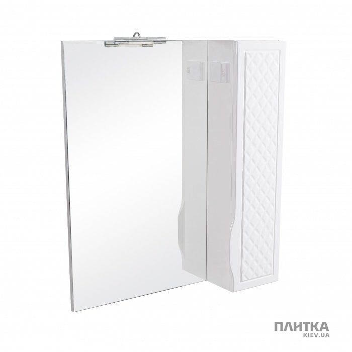 Дзеркало для ванної Аква Родос Родорс 65х80 см з шафкою праворуч білий