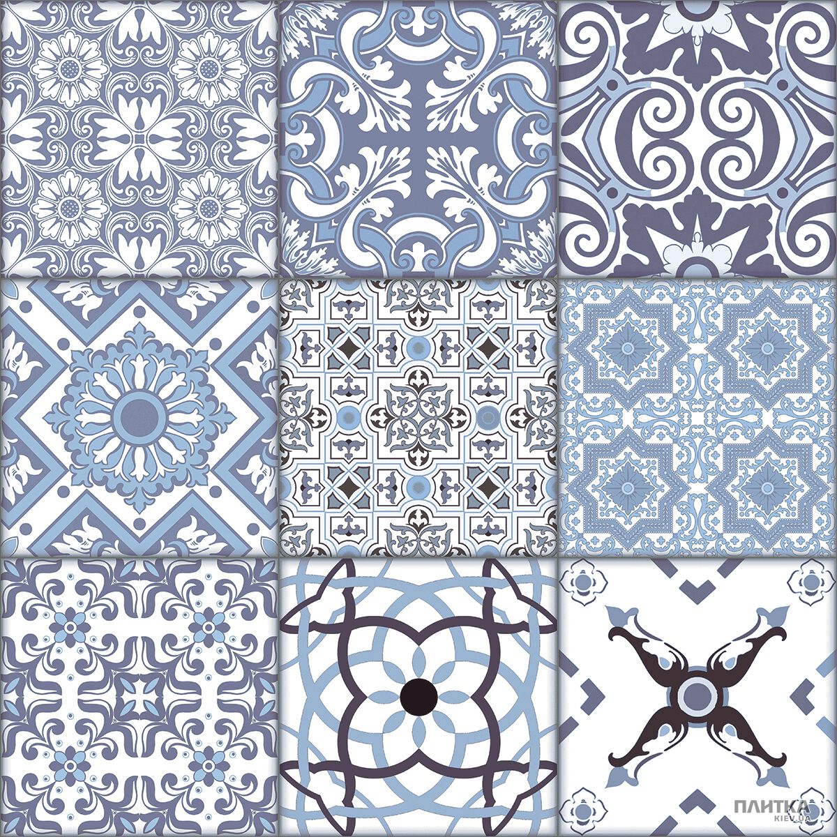 Плитка Almera Ceramica Patchwork PATCHWORK BLUE белый,голубой