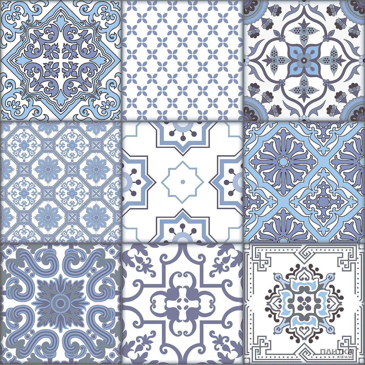 Плитка Almera Ceramica Patchwork PATCHWORK BLUE белый,голубой