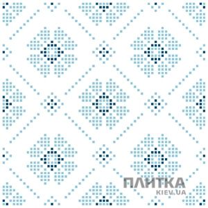 Плитка Almera Ceramica Вишиванка ВЫШИВАНКА ГОЛУБАЯ 1 плитка белый,голубой,черный