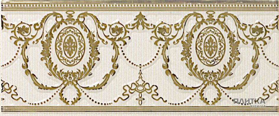 Плитка APE Ceramica Loire LIST AGUSTINE IVORY фриз кремовый,золотой