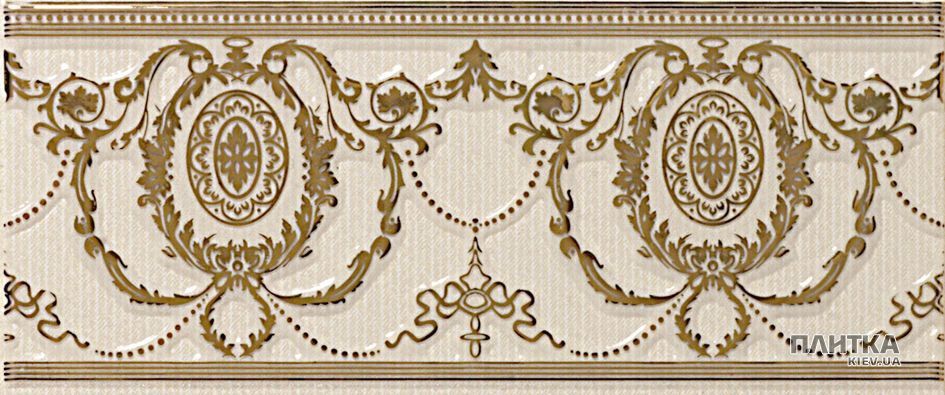 Плитка APE Ceramica Loire LIST AGUSTINE VISON фриз бежевий,золотий