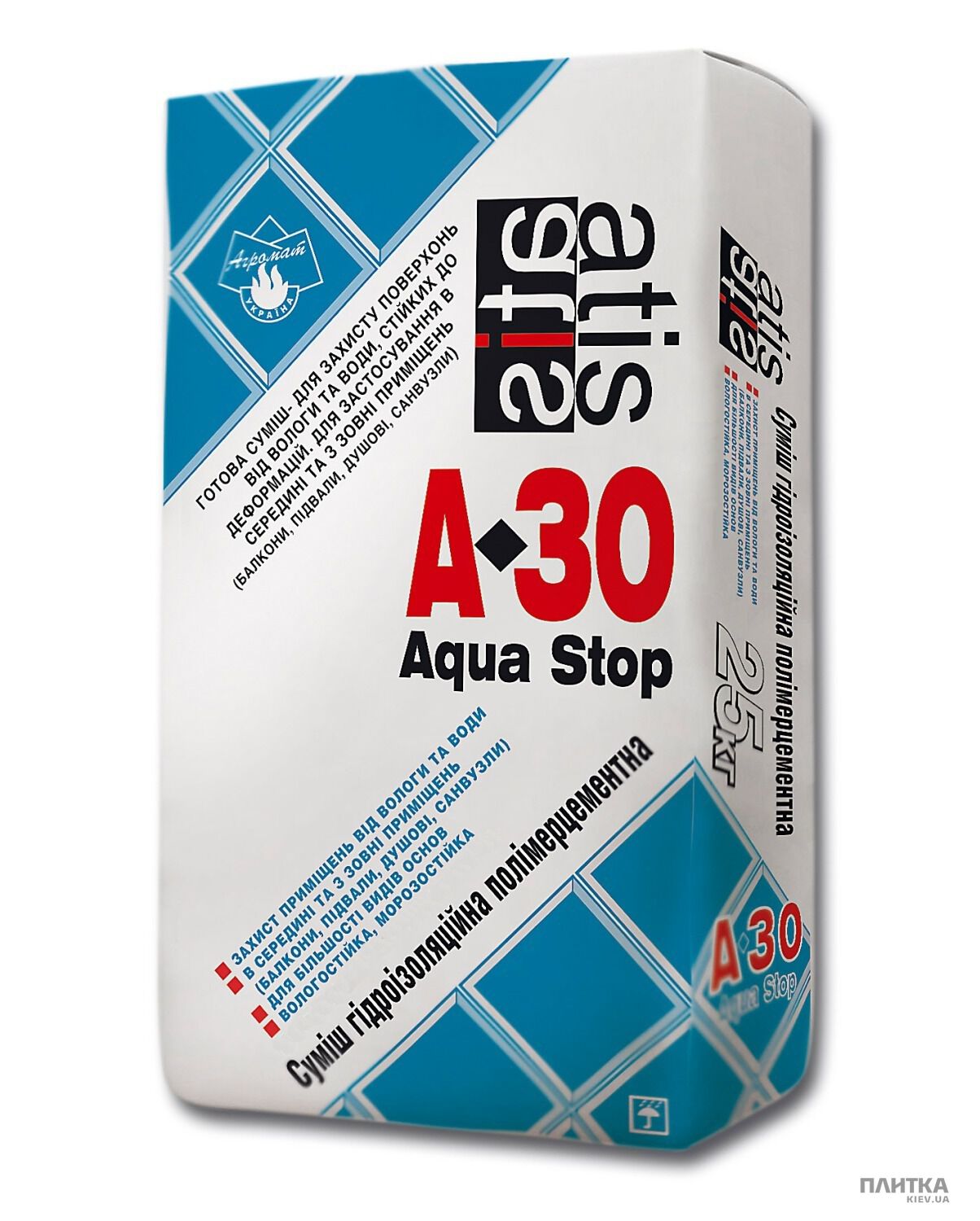Гидроизоляция ATIS A-30 Aqua Stop, 25кг серый
