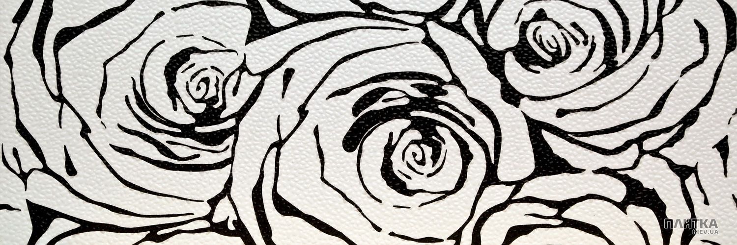 Плитка Ceramica de Lux Basic G93000H1 DEC ROSE WHITE/a декор білий,чорний