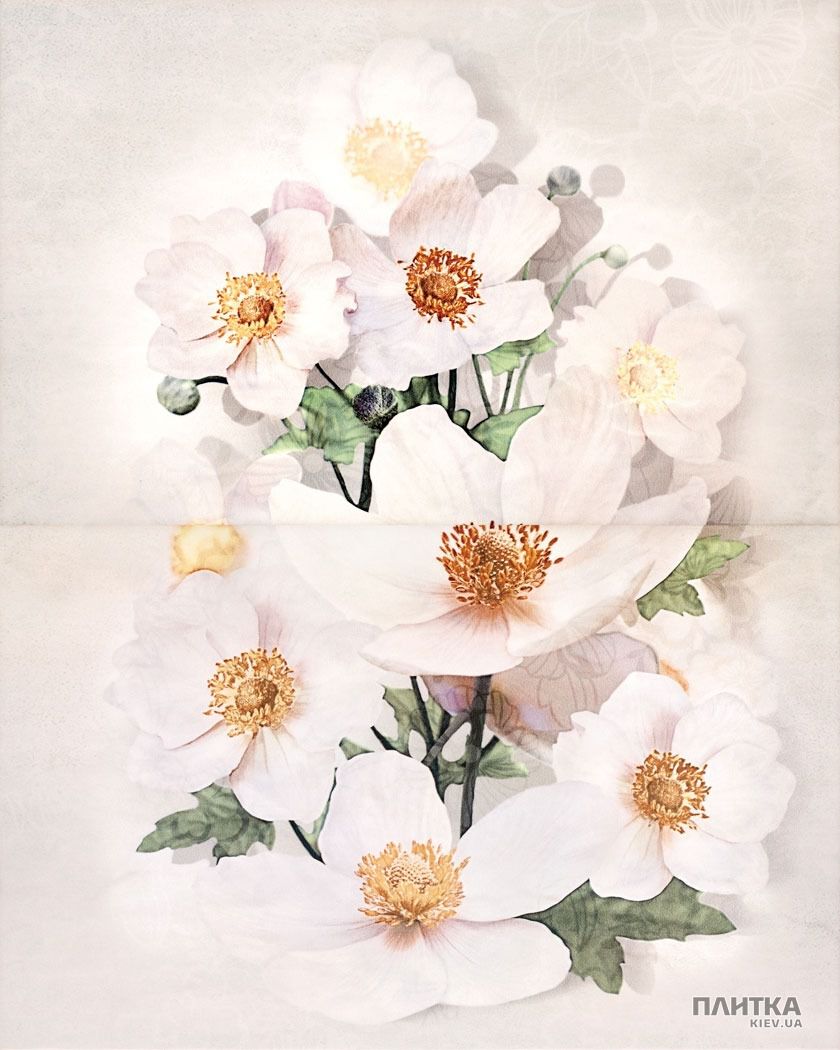 Плитка Cersanit Rensoria RENSORIA панно квітка декор2 білий,бежевий,зелений,сірий,жовтий,помаранчевий,чорний,світло-сірий