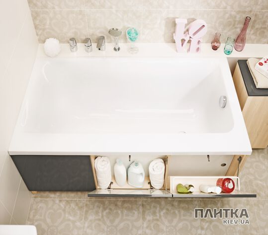 Панель для ванны Cersanit Smart 170 см с наклонными шкафчиками белый,светло-бежевый