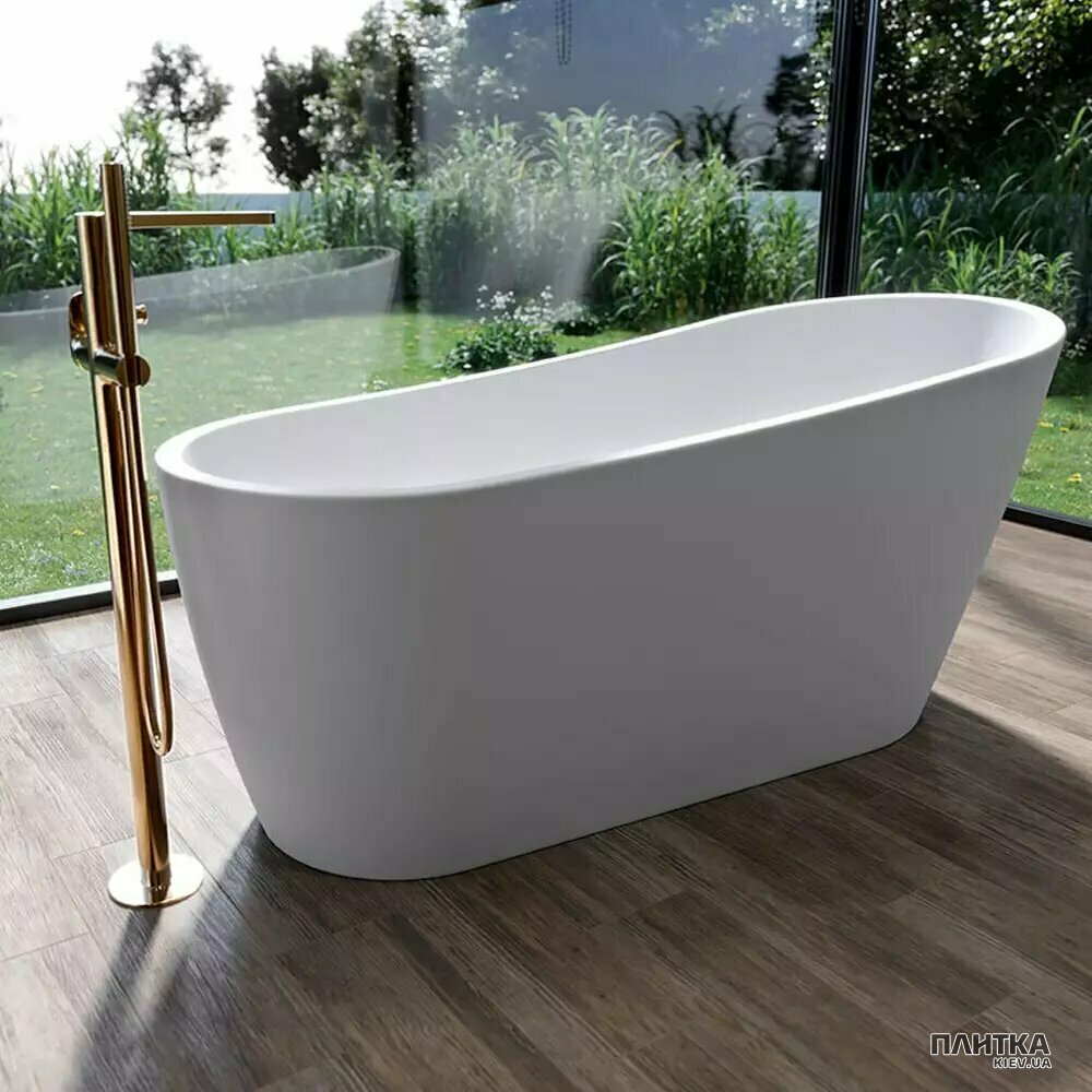 Акрилова ванна Cersanit Zen Ванна акрилова окремостояча овальна ZEN 167х72, із сифоном та хромованим донним клапаном click-clack, білий глянець білий