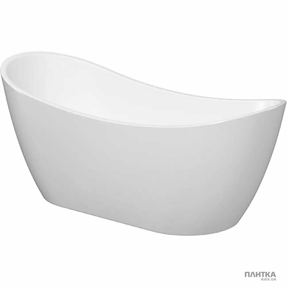 Акрилова ванна Cersanit Zen Ванна акрилова окремостояча овальна ZEN DOUBLE 182X71, із сифоном та хромованим донним клапаном click-clack, білий глянець білий