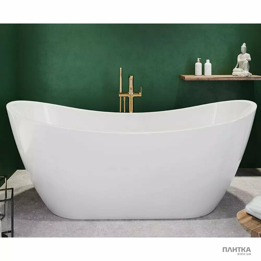 Акрилова ванна Cersanit Zen Ванна акрилова окремостояча овальна ZEN DOUBLE 182X71, із сифоном та хромованим донним клапаном click-clack, білий глянець білий