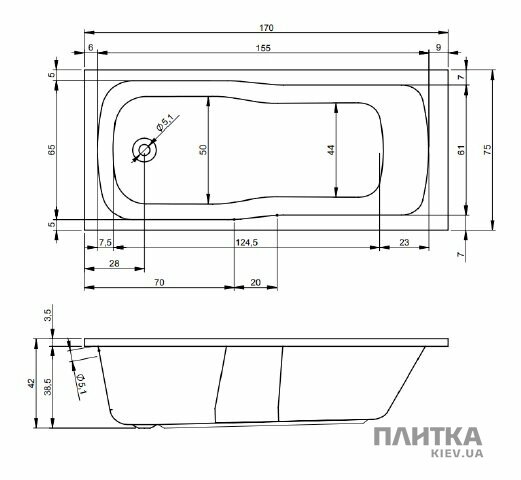 Акрилова ванна Devit Comfort 17075234 Comfort Ванна 170x75 біла + ніжки 207093 білий