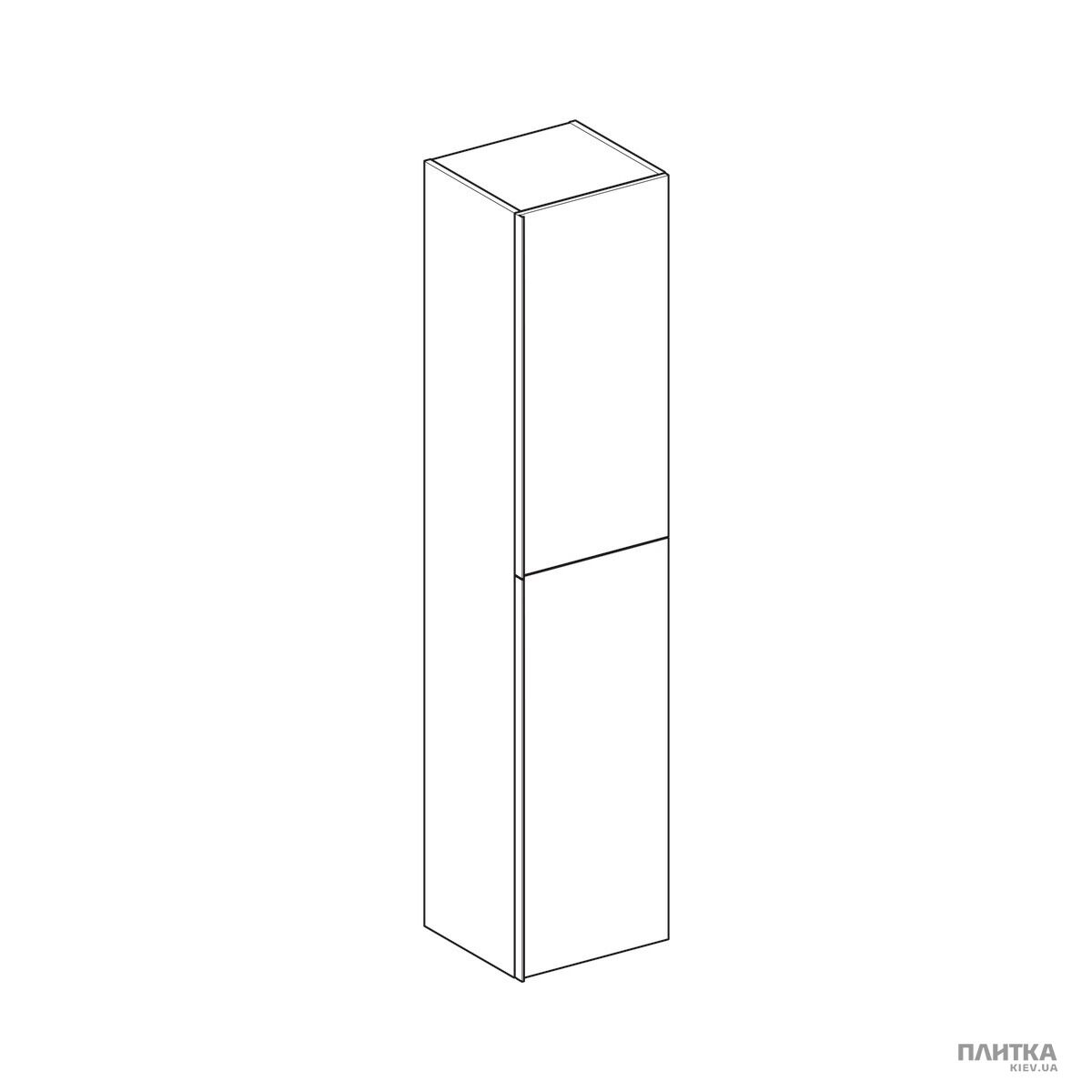 Пенал Geberit Acanto 500.619.01.2 Acanto Высокий шкаф с двумя дверцами: корпус: лакированный ультраглянцевый/белый, фасад: белое стекло белый
