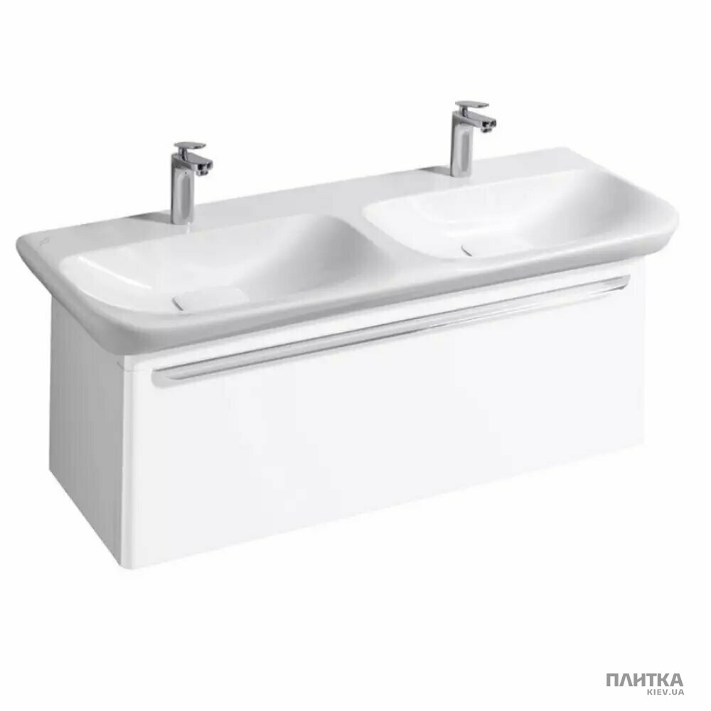 Комплект Geberit myDay 135430600 + 824130000 MyDay Комплект меблів для ванної кімнати: раковина -130см (2-отв.під зміш, без переливу), тумба під раков. білий