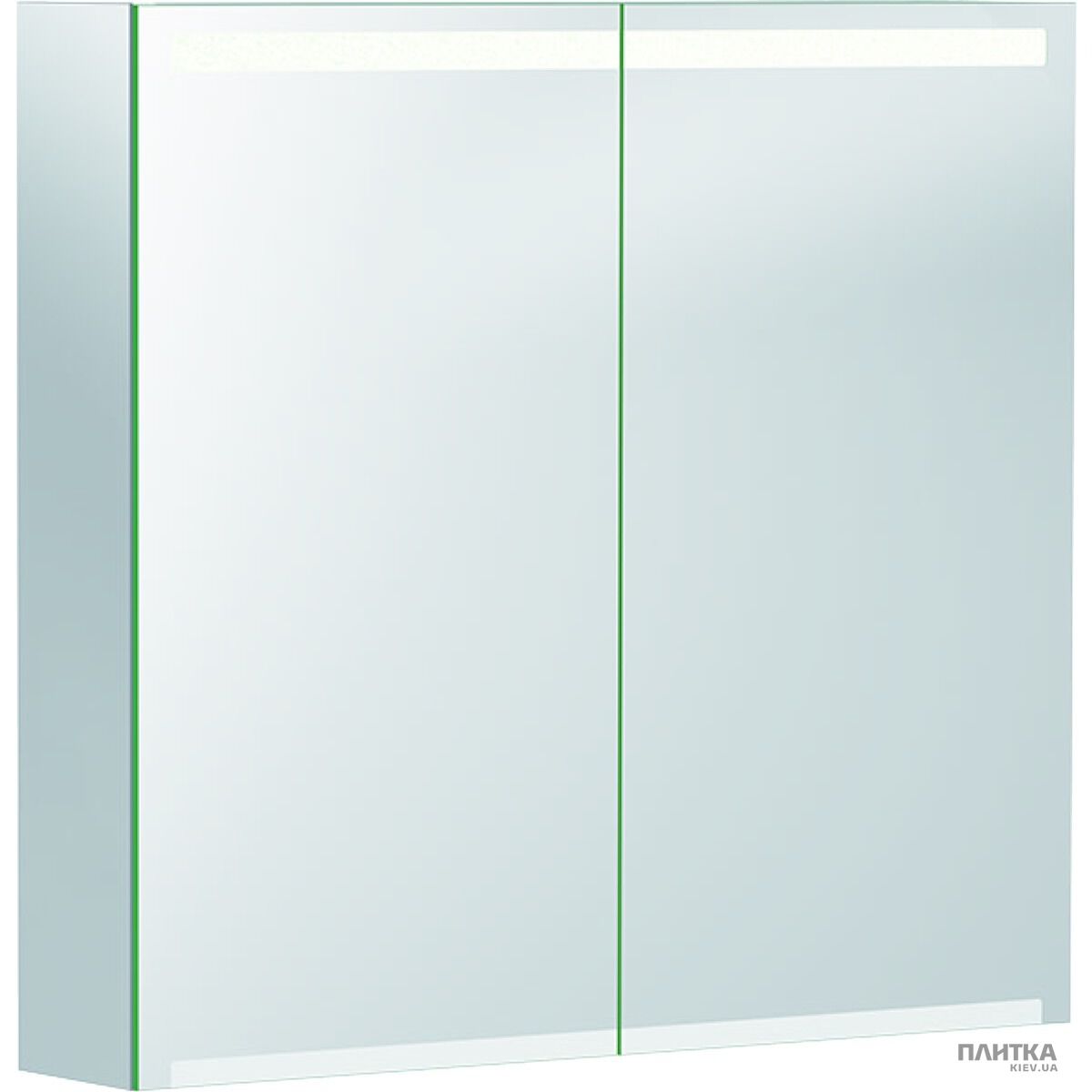 Зеркальный шкаф Geberit Option 500.205.00.1 Option Зеркальный шкафчик 75 см, с подсветкой, с 2 дверцами: корпус зеркальный, дверцы зеркальные снаружи и внутри зеркало