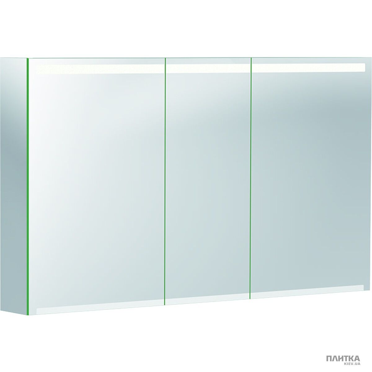 Зеркальный шкаф Geberit Option 500.207.00.1 Option Зеркальный шкафчик 120 см, с подсветкой, с 3 дверцами: корпус зеркальный, дверцы зеркальные снаружи и внутри зеркало