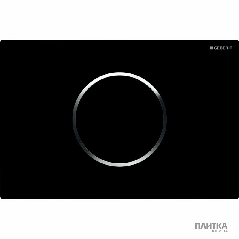 Кнопка для смыва Geberit Sigma 115.907.KM.6 Sigma10 бесконтактный смыв к унитазу, панель черный глянец, декор кольцо хром черный,хром