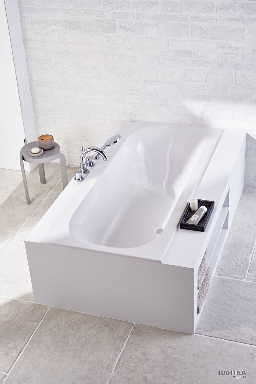 Акриловая ванна Geberit Soana 554.004.01.1 Soana Ванная прямоугольная 180x80см, тонкий край, слив и перелив по центру, с ножками, цвет белый белый