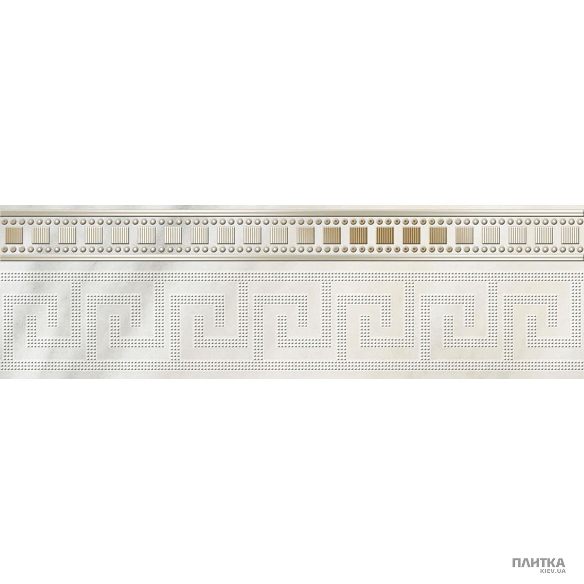 Плитка Golden Tile Каррара КАРРАРА БІЛИЙ E50311 фриз білий,золотий