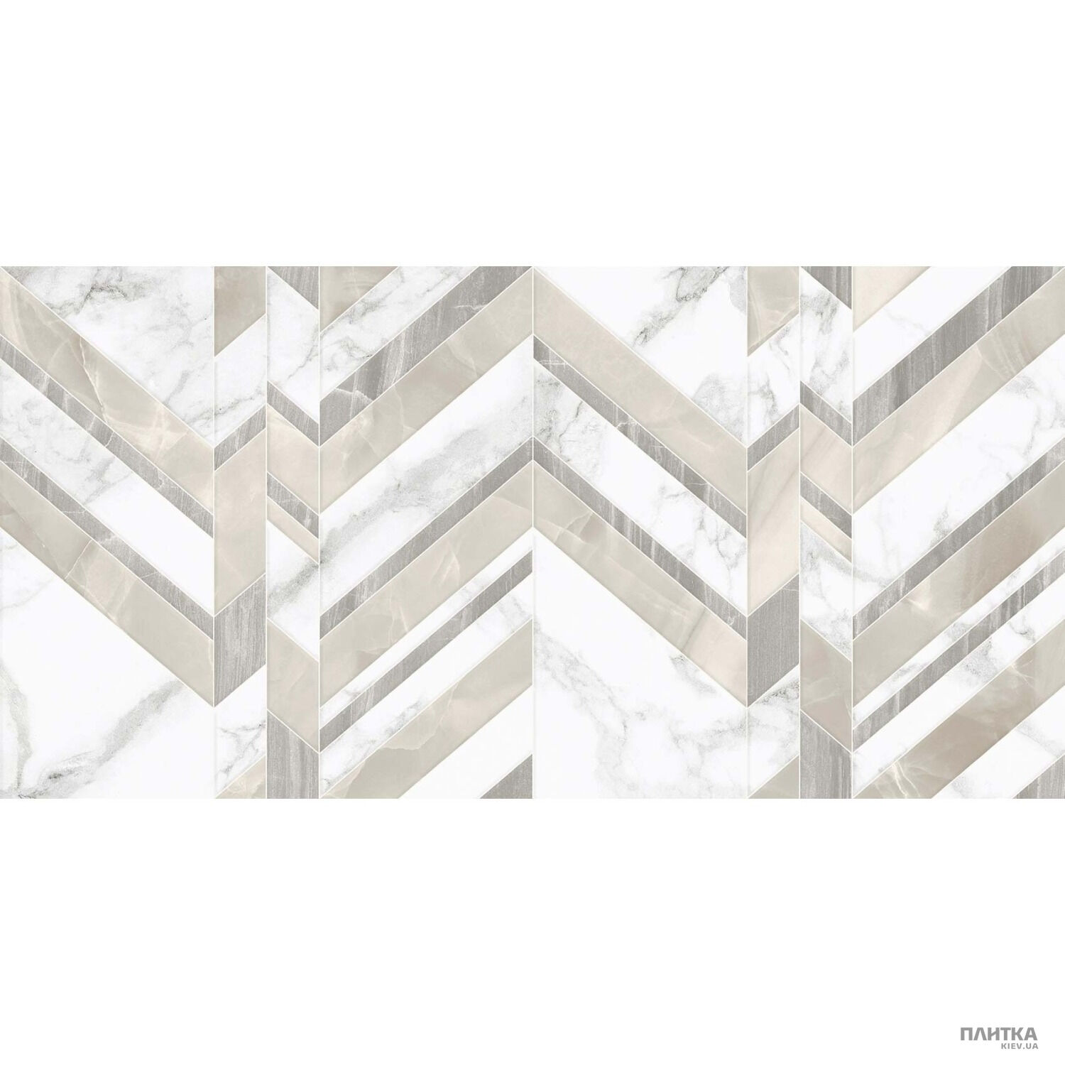 Плитка Golden Tile Marmo Bianco MARMO BIANCO Chevron білий G70151 білий,бежево-білий