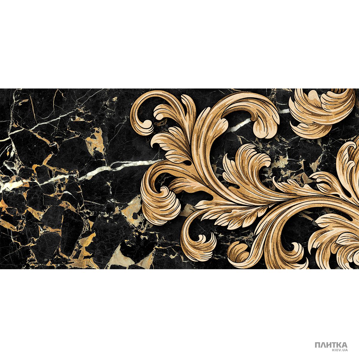 Плитка Golden Tile Saint Laurent 9AC311 чорний,золотий