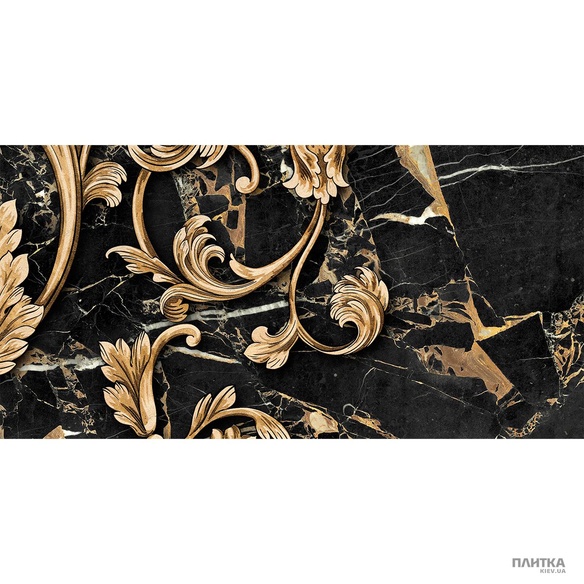 Плитка Golden Tile Saint Laurent 9AC341 чорний,золотий