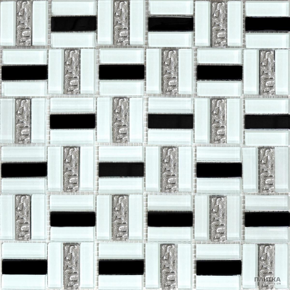 Мозаїка Grand Kerama 1077 Мозаїка Трино чорно-біла білий,чорний