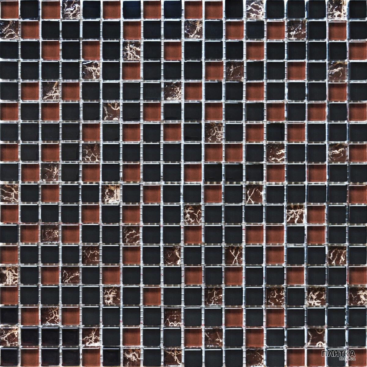 Мозаика Grand Kerama 2076 микс черный камень коричневый,черный