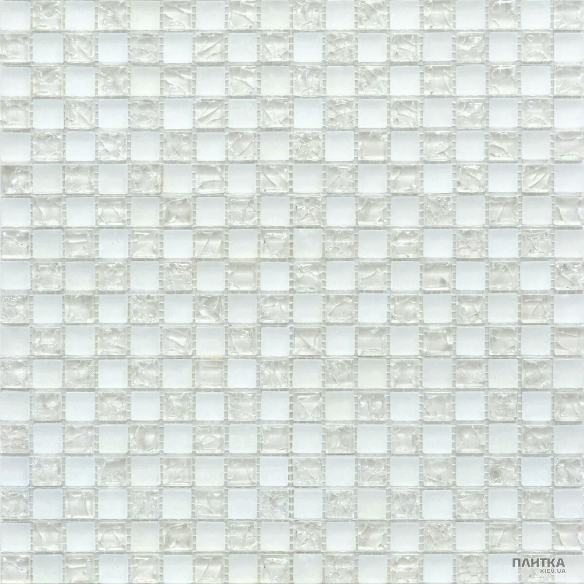Мозаїка Grand Kerama 538 Мозаїка шахматка білий матовий-білий колотий білий
