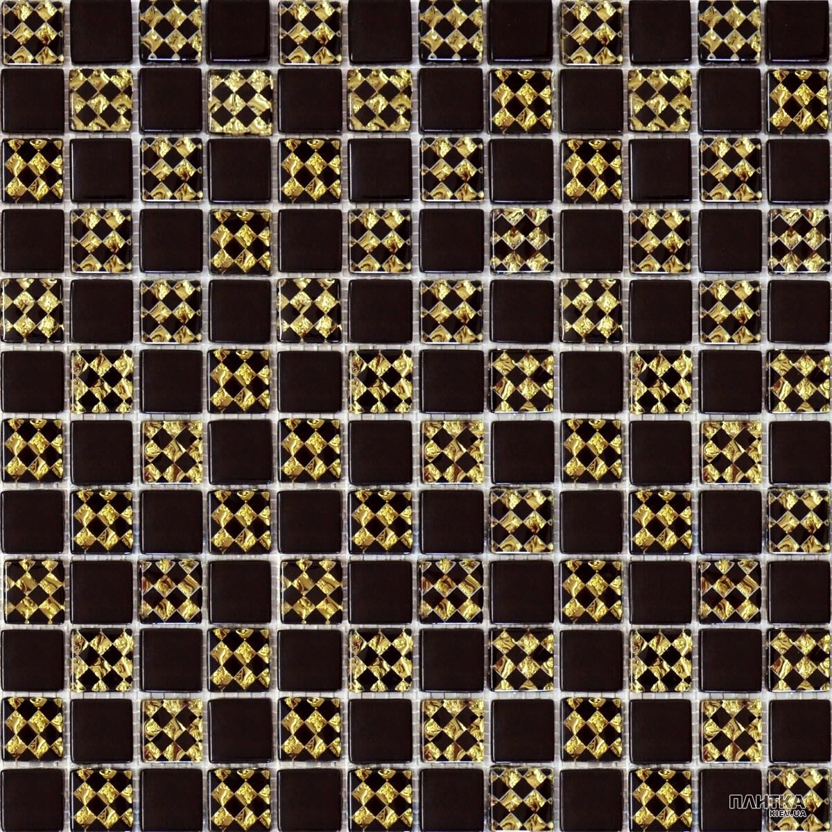 Мозаика Grand Kerama 806 Шахматка шоколад-ромб золото шоколад,золотой