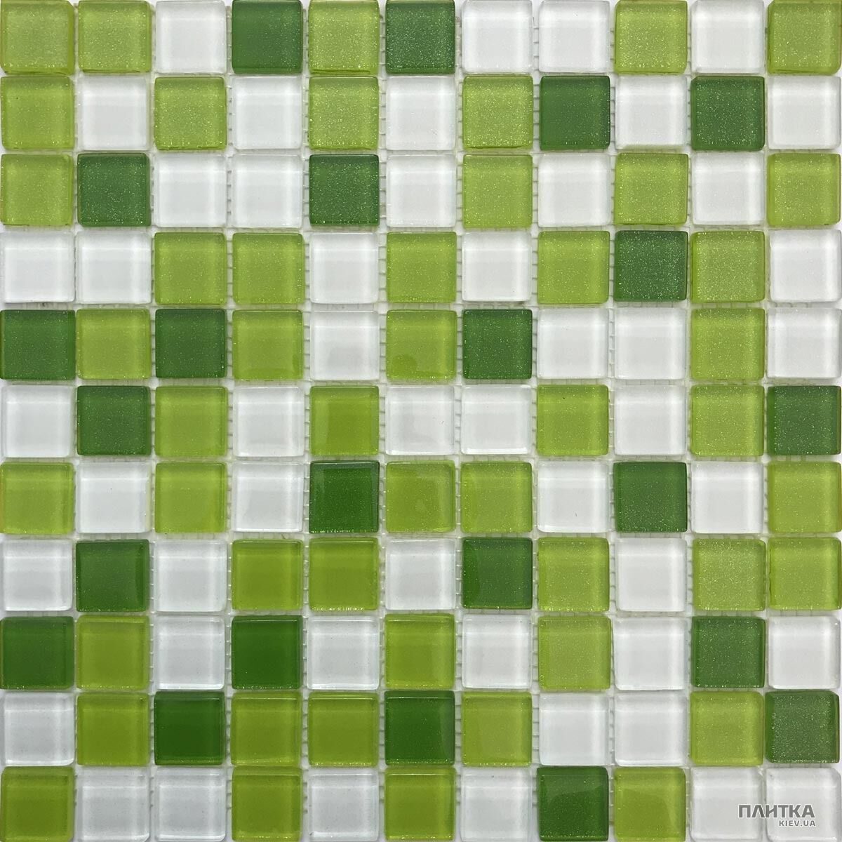 Мозаика Керамика Полесье SILVER GREEN MIX зеленый,серый,салатовый