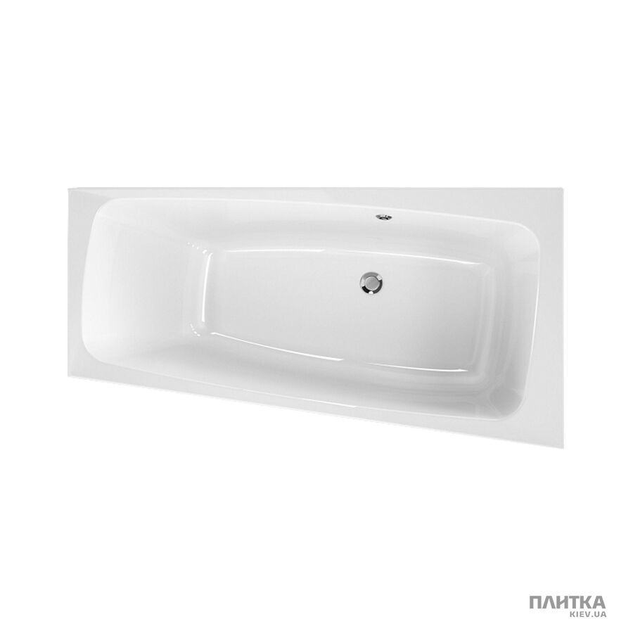 Акрилова ванна Kolo Split XWA1670000 SPLIT асиметрична ванна, права, центральный злив, + ніжки SN0 білий