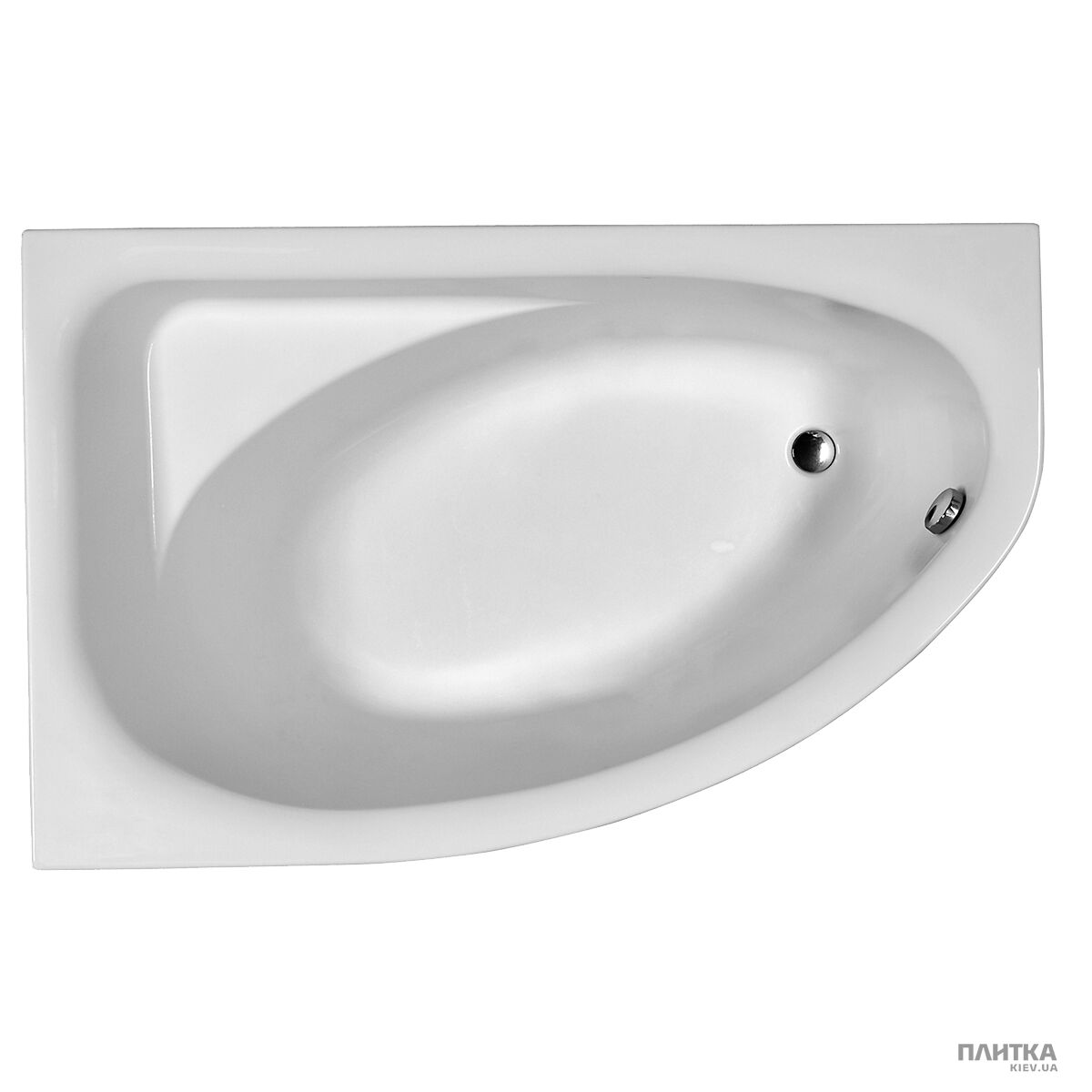 Акрилова ванна Kolo Spring XWA307100G SPRING L асимметрична ванна, ліва 170 x 100 см з сифоном Geberit 150.520.21.1. + ніжки SN7 білий