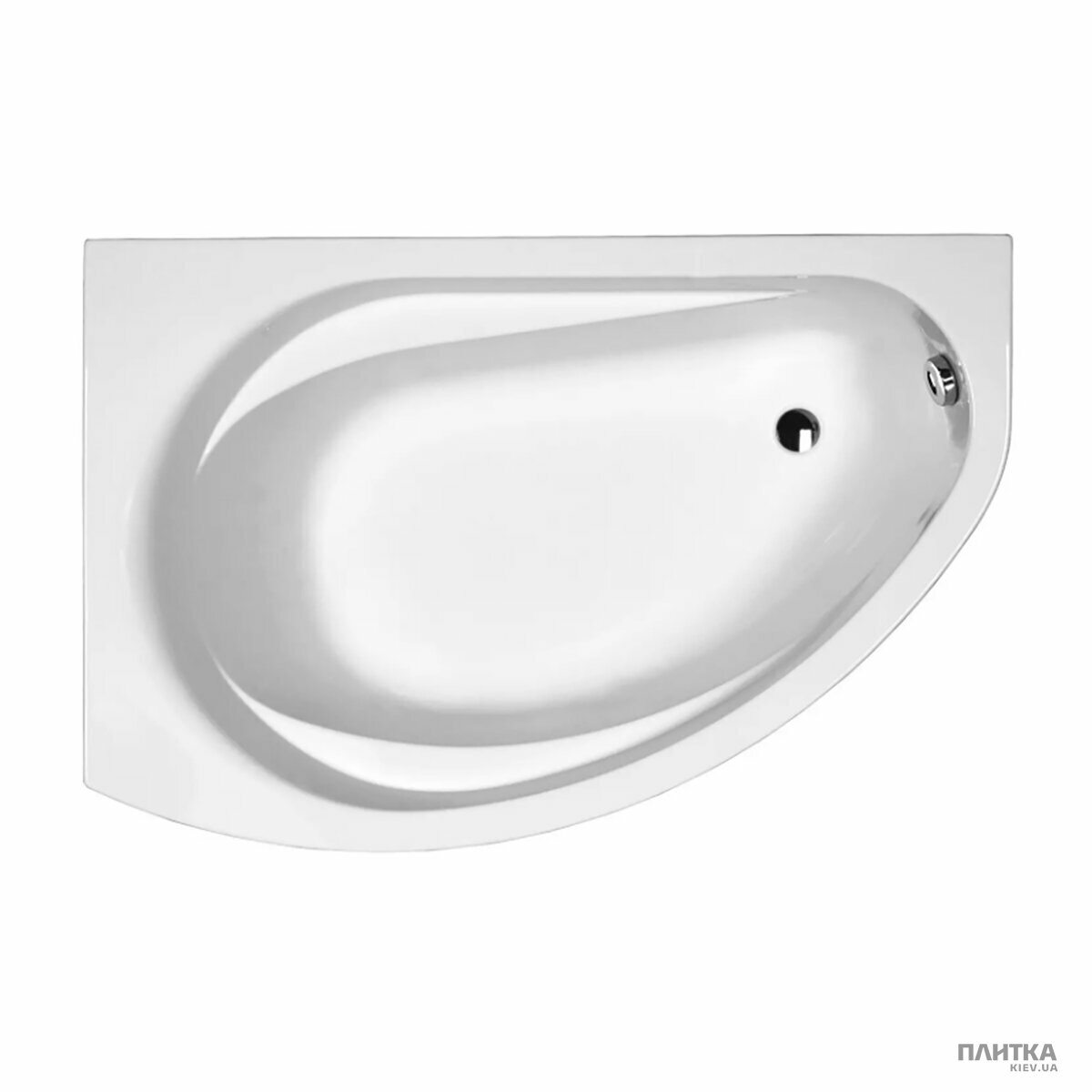 Акрилова ванна Kolo Supero 5534000 SUPERO Ванна асиметрична 145x85 см, злив справа, колір білий, в комплекті з ніжками SN14 білий