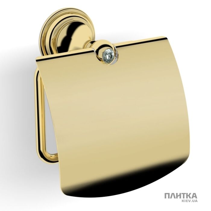 Держатель туалетной бумаги Langberger Classic Gold 2122241A-PVDG- CLASSIC GOLD Бумагодержатель с крышкой, золото, Swarovski золото