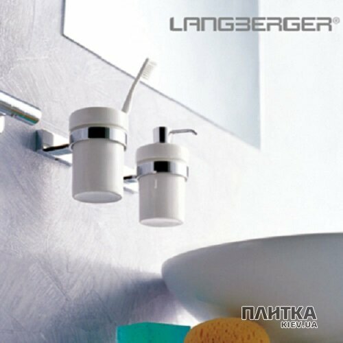Аксесуар для ванної Langberger Unique UNIQUE Набір аксесуарів: щітка д/унітазу, дозатор рідкого мила, склянка з тримачем, тримач т/паперу білий,хром