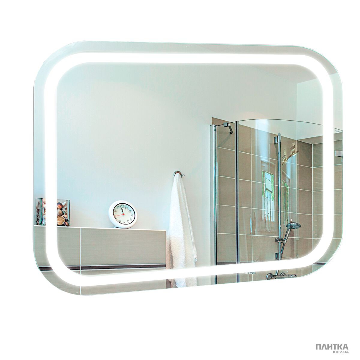 Дзеркало для ванної Liberta SOLO з підсвіткою та лінзою 800x600 хром