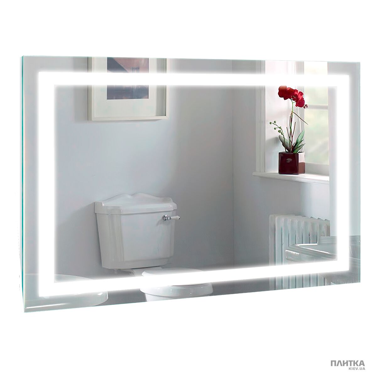 Зеркало для ванной Liberta Boca с подсветкой, подогревом, линза без подсветки, фацет (кромка) 5мм, 1000х800 хром