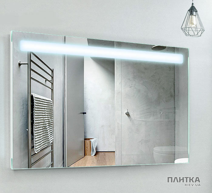 Зеркало Liberta ALFA Зеркало с подсветкой включатель кнопка под зеркалом справа, 800х700 серебристый