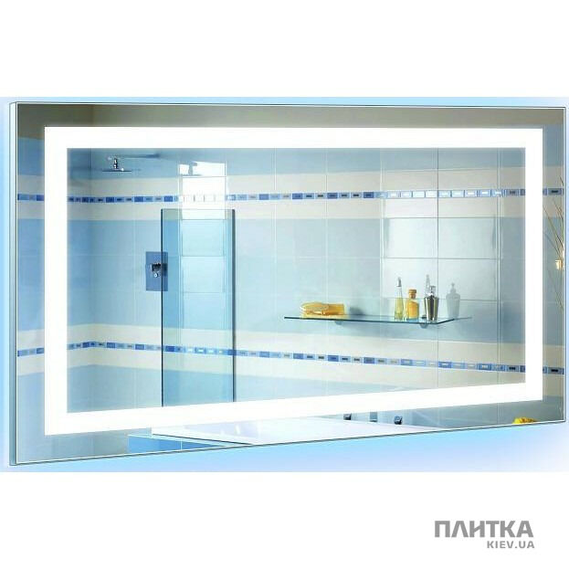 Зеркало Liberta BOCA universal Зеркало с белой подсветкой включатель кнопка сбоку справа внизу, полотно стандарт 4 мм 800х700/700х800 серебристый