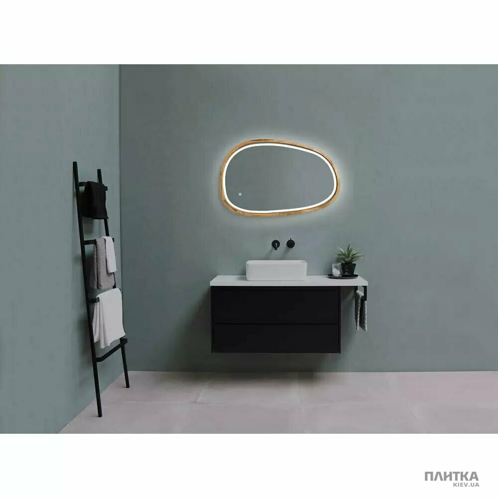 Зеркало для ванной Luxury Wood Dali Dali зеркало асимметричное 550*850мм, LED, сенсор, (аура, фронт, сендим), дуб натуральный коричневый,дуб