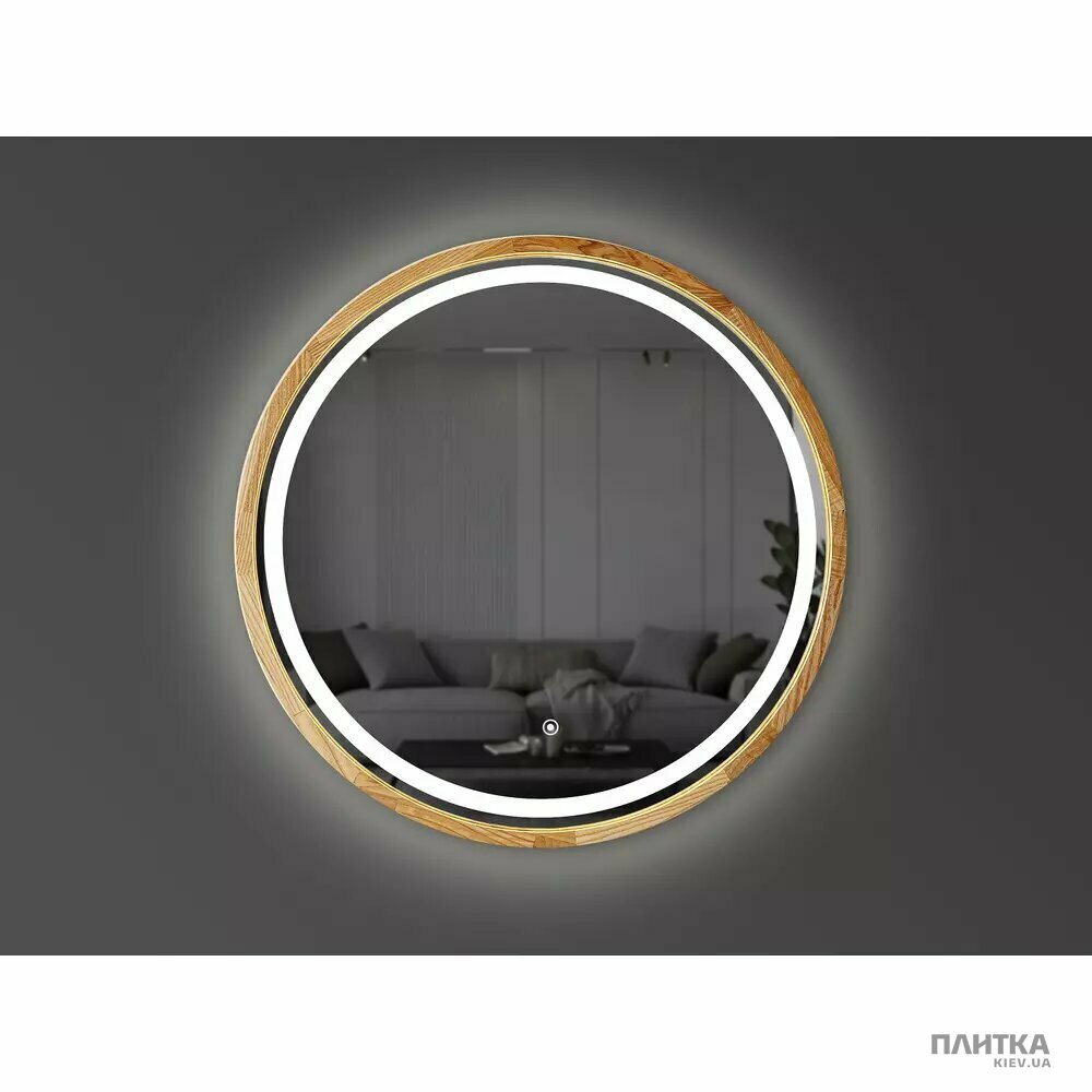 Дзеркало для ванної Luxury Wood Perfection Slim Perfection Slim Дзеркало з підсвіткою LED дуб натуральний 850мм (аурна,фронтальна,сенсорна) коричневий,дуб