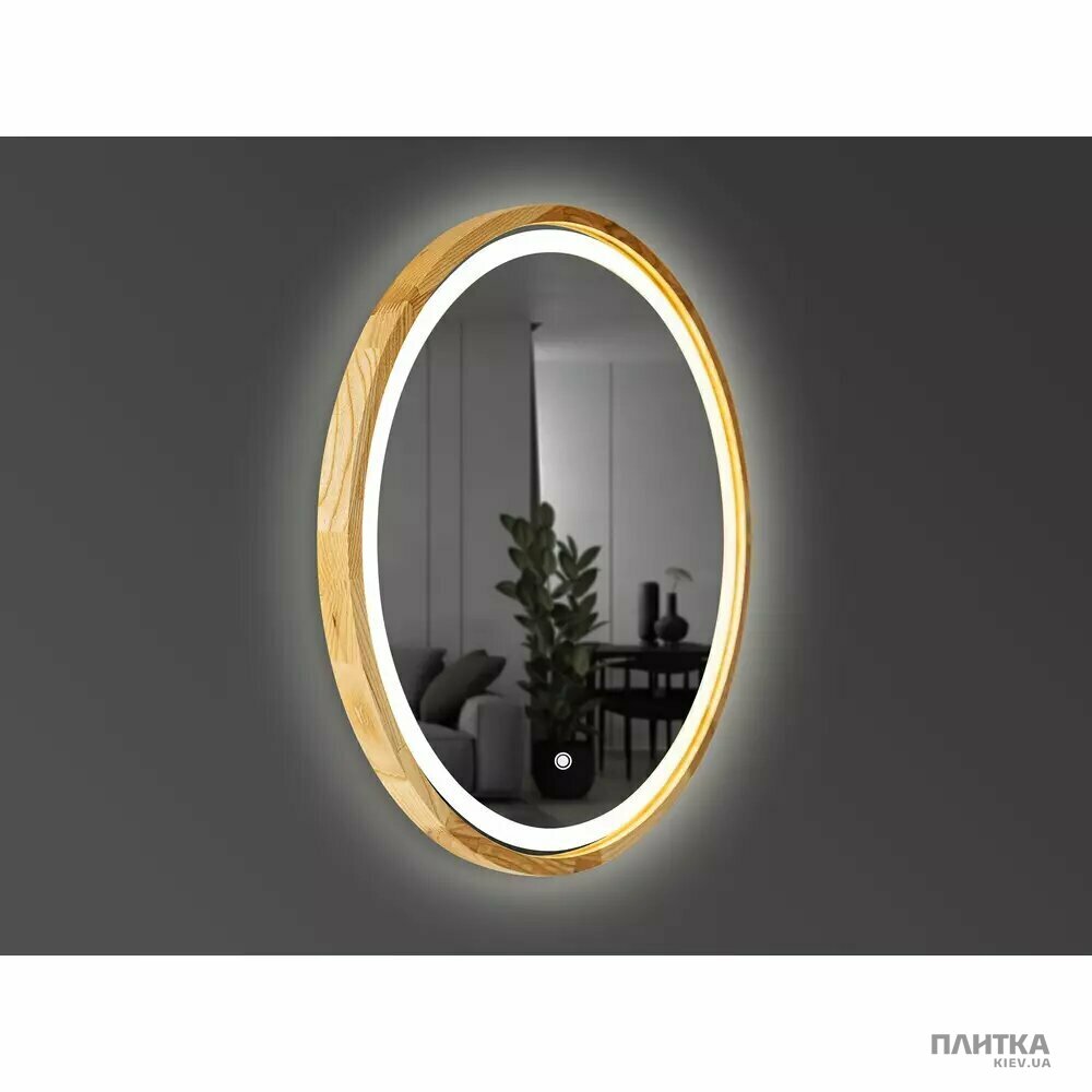 Зеркало для ванной Luxury Wood Perfection Slim Perfection Slim Зеркало с подсветкой LED дуб натуральный 850мм (аурная, фронтальная, сенсорная) коричневый,дуб