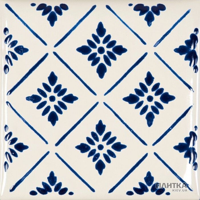 Плитка Marca Corona Coralli 9423 COR.BIANCO 1741 S/4 декор4 білий,синій