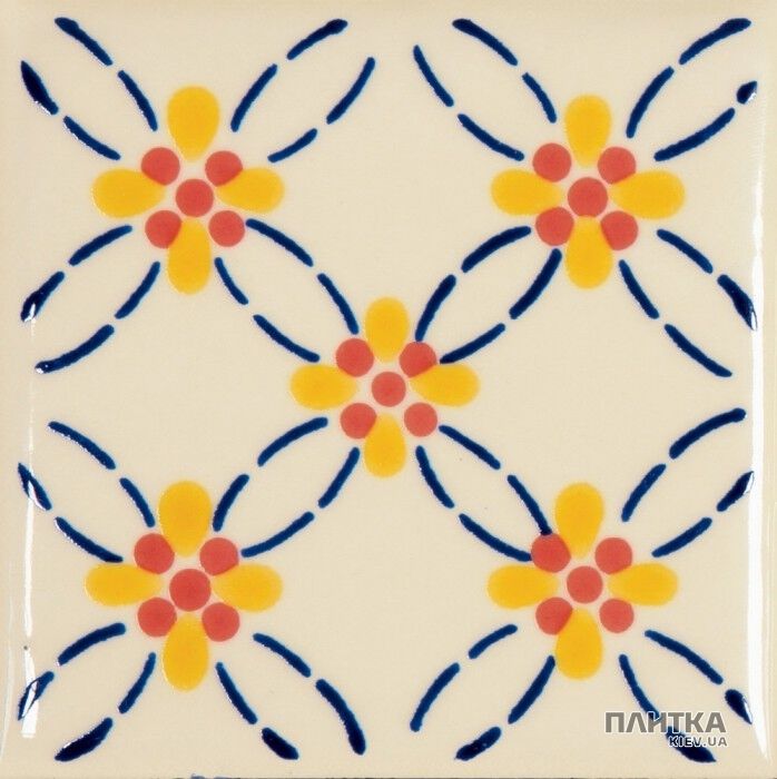Плитка Marca Corona Coralli 9424 COR.A.ROSSO 1741 S/4 декор4 крем,червоний,жовтий,синій,кремовий