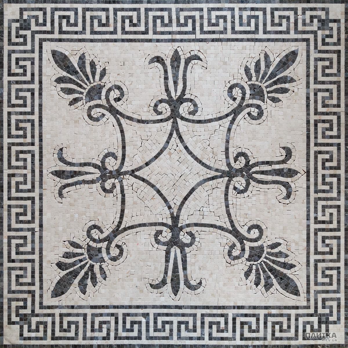 Мозаика Mozaico de Lux Stone C-MOS MEDALLION 07 POL белый,черный